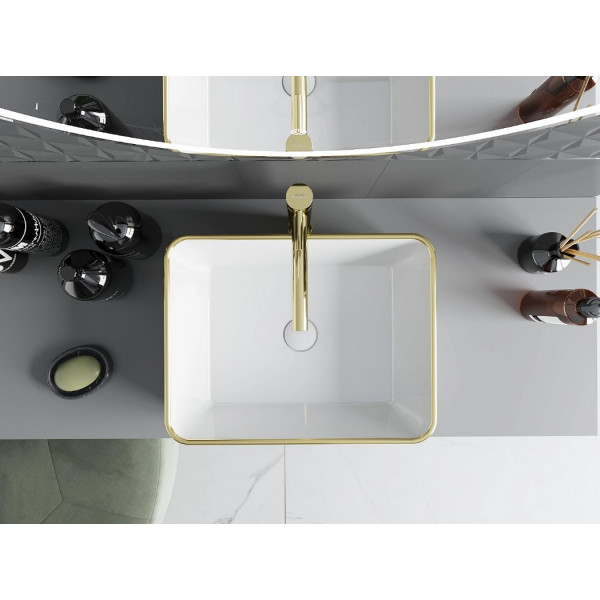 Умивальник (раковина) MEXEN CATIA WHITE GOLD EDGE накладний