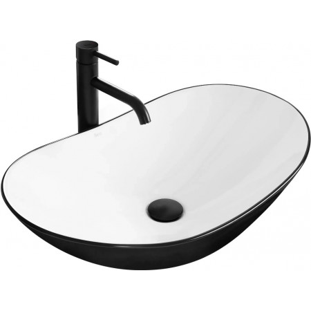 Умивальник (раковина) REA ROYAL BLACK WHITE накладний