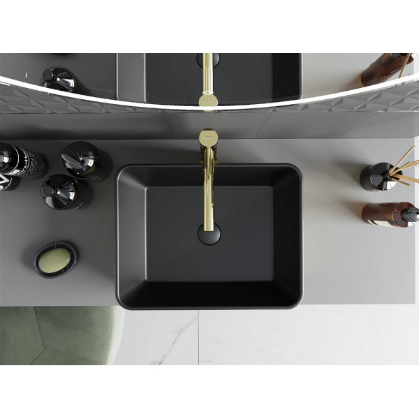 Умивальник (раковина) MEXEN CATIA BRUSHED GOLD BLACK MATT накладний