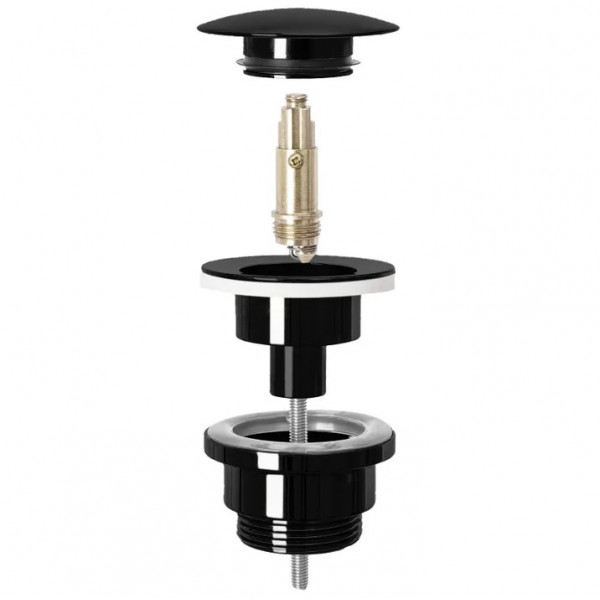 Донний клапан для раковини REA CLICK-CLACK BLACK GLOSSY універсальний *