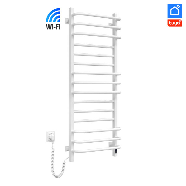 Полотенцесушитель электрический Navin Грандис 480х1200 Sensor с Wi-Fi, левый с таймером, белый