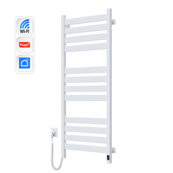 Полотенцесушитель Largo 500х1200 Sensor с Wi-Fi, левый с таймером, белый бархат