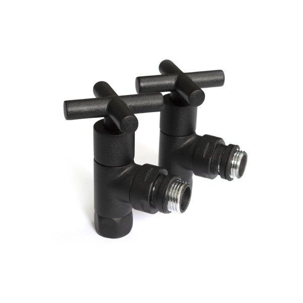 Кран кутовий для рушникосушки Raftec Premium 1/2х1/2, чорний муар, 2шт.