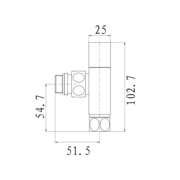 Кран кутовий для рушникосушки Raftec Quadro 1/2х1/2 Chrome, 2шт.