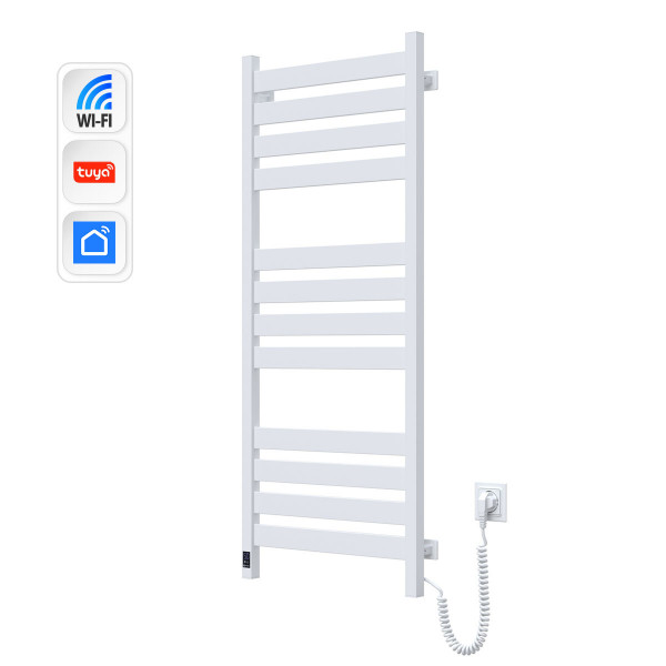 Полотенцесушитель Largo 500х1200 Sensor с Wi-Fi, правый с таймером, белый бархат