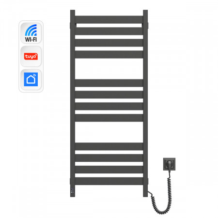 Полотенцесушитель Largo 500х1200 Sensor с Wi-Fi, правый с таймером, черный муар