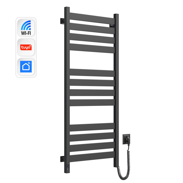 Полотенцесушитель Largo 500х1200 Sensor с Wi-Fi, правый с таймером, черный муар