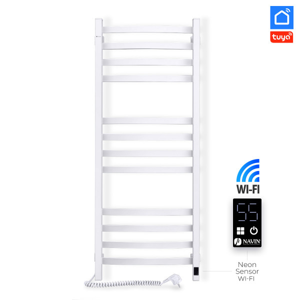 Полотенцесушитель электрический Navin Avalon 480х1200 Sensor с Wi-Fi левый, белый