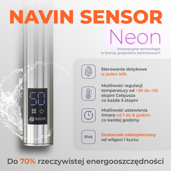 Полотенцесушитель нержавеющий электрический Navin Retro 500х1000 Sensor с Wi-Fi цвет золотые шары, правый