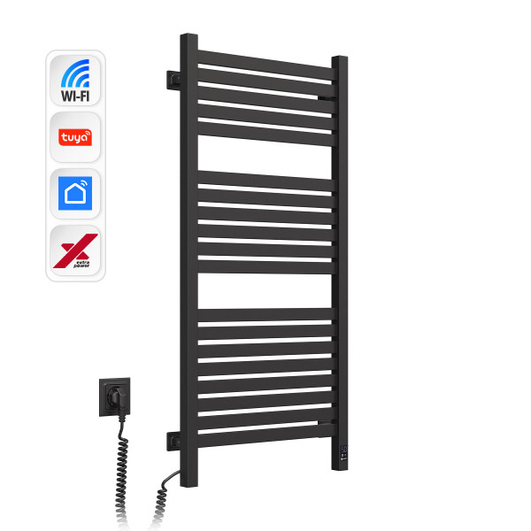 Электрический полотенцесушитель NAVIN Авангард X 480х1000 Sensor с WI-FI левосторонний, черный муар