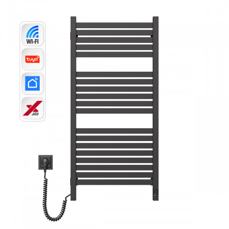 Электрический полотенцесушитель NAVIN Авангард X 480х1000 Sensor с WI-FI левосторонний, черный муар