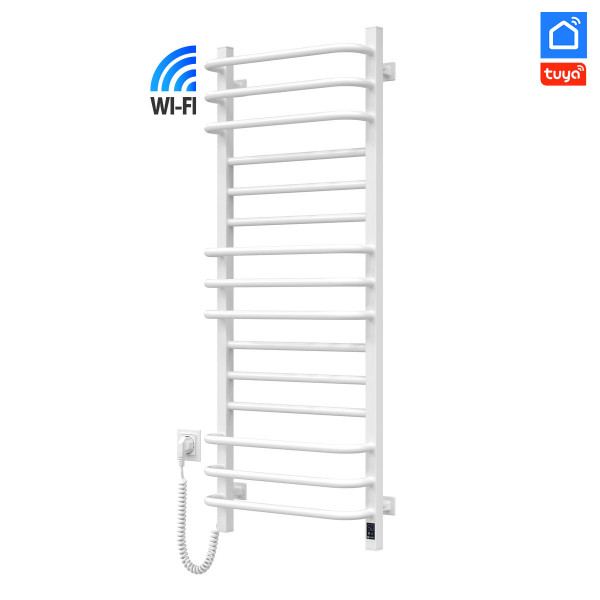 Полотенцесушитель электрический Navin Грандис 480х1200 Sensor с Wi-Fi, левый с таймером, белый