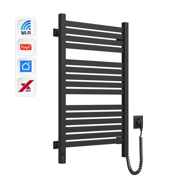 Электрический полотенцесушитель NAVIN Авангард X 480х800 Sensor с WI-FI правосторонний, черный муар