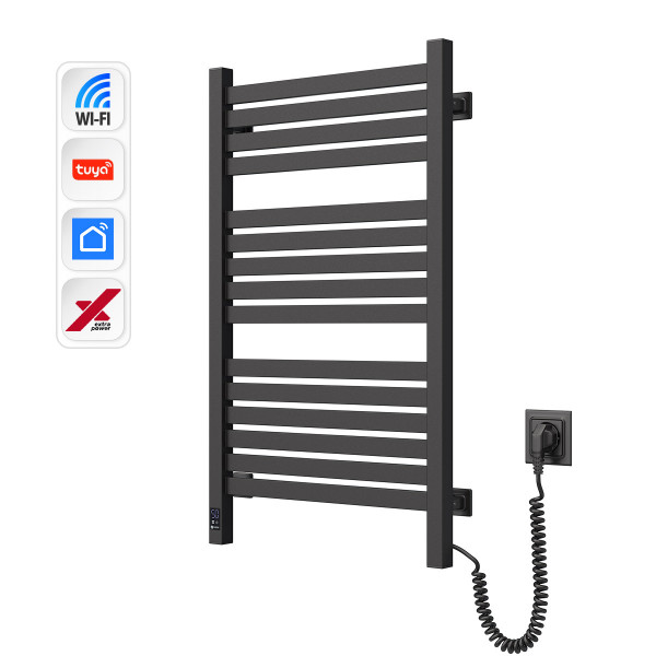 Электрический полотенцесушитель NAVIN Авангард X 480х800 Sensor с WI-FI правосторонний, черный муар