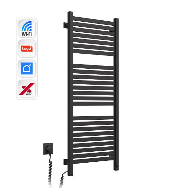 Электрический полотенцесушитель NAVIN Авангард X 480х1200 Sensor с WI-FI левосторонний, черный муар
