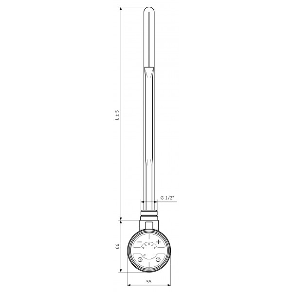 ТЕН для рушникосушарки TERMA MOA 600W з прихованим монтажем, білий