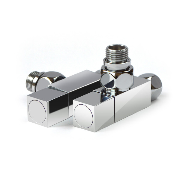 Кран кутовий для рушникосушки Raftec Quadro 1/2х1/2 Chrome, 2шт.