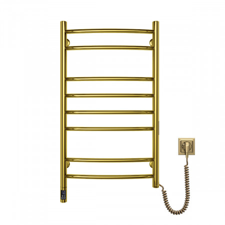 Нержавеющий полотенцесушитель электрический NAVIN Камелия 480х800 Sensor, золото, правый