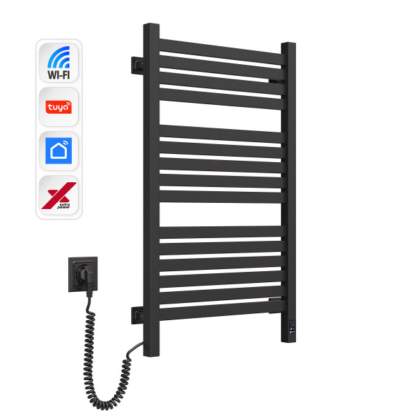 Электрический полотенцесушитель NAVIN Авангард X 480х800 Sensor с WI-FI левосторонний, черный муар
