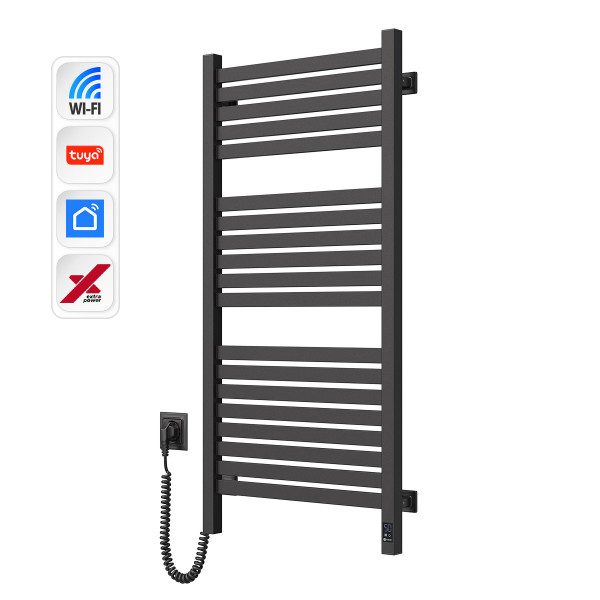 Электрический полотенцесушитель NAVIN Авангард X 480х1000 Sensor с WI-FI левосторонний, черный муар