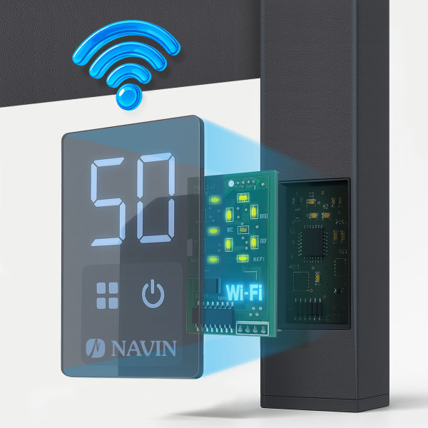 Электрический полотенцесушитель NAVIN Авангард X 480х800 Sensor с WI-FI левосторонний, черный муар