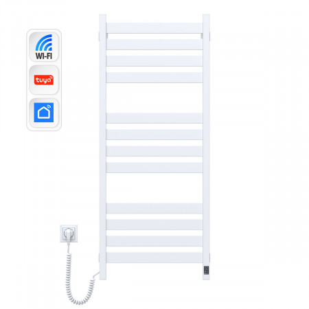 Полотенцесушитель Largo 500х1200 Sensor с Wi-Fi, левый с таймером, белый бархат