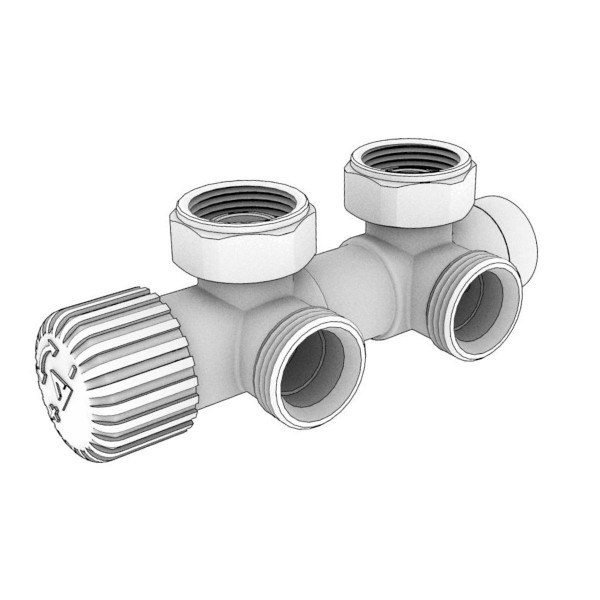 Комплект термостатический Vario Term TWINS 50 мм, угловой, правый, белый TSGS0206CFK/P