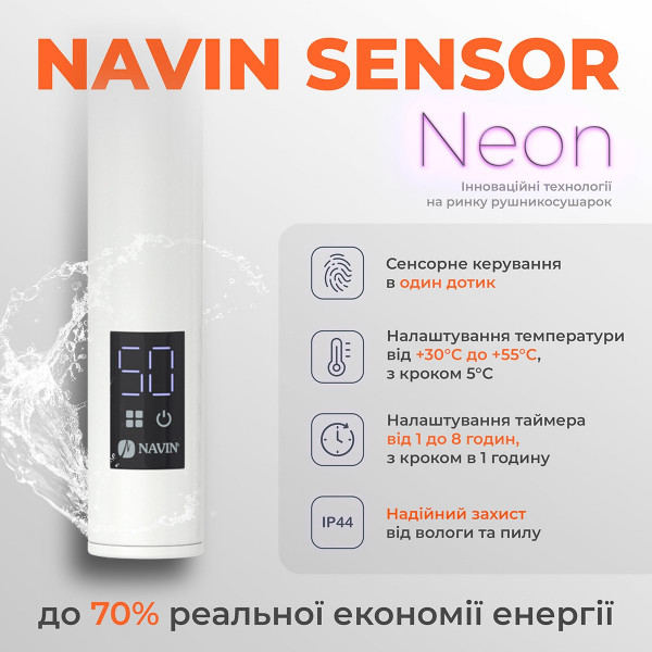 Рушникосушка Камелія 480х600 Sensor ліва з таймером