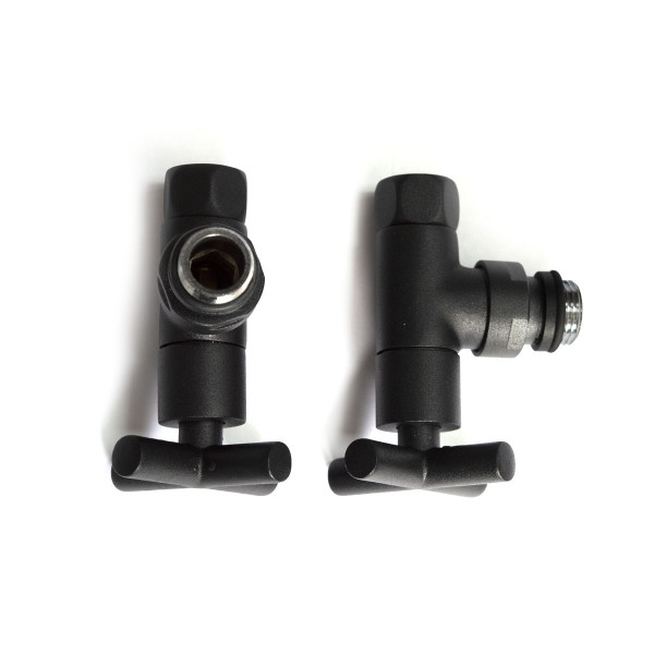 Кран кутовий для рушникосушки Raftec Premium 1/2х1/2, чорний муар, 2шт.