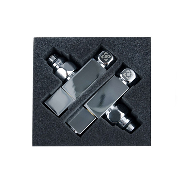 Кран кутовий для рушникосушки Raftec Quadro 1/2х1/2 Chrome, 2шт.