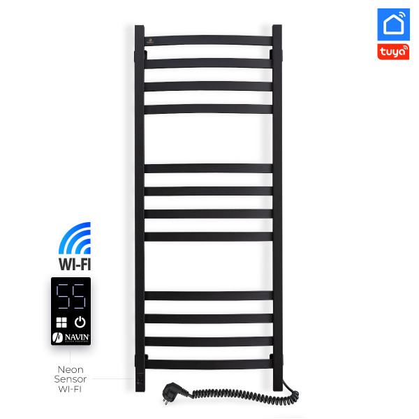 Полотенцесушитель электрический Navin Avalon 480х1200 Sensor с Wi-Fi правый, черный муар
