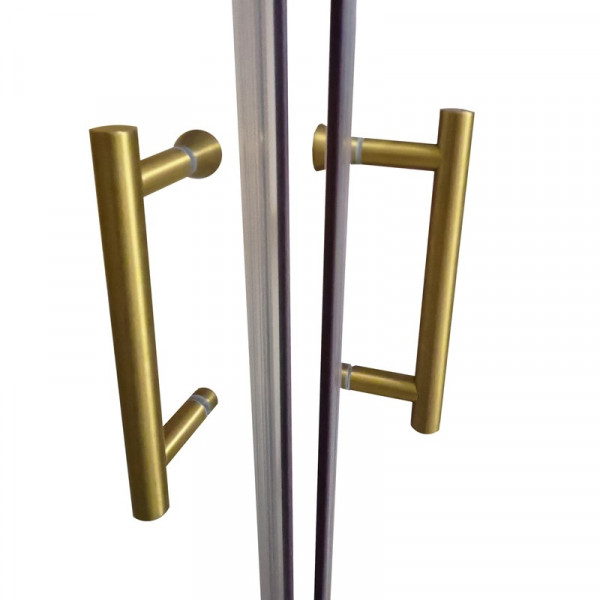 Душова кабіна без піддону Koer SR SC03-90x90x200-TR-12 прозоре скло Easy Clean 6мм, матове золото (KR5358)