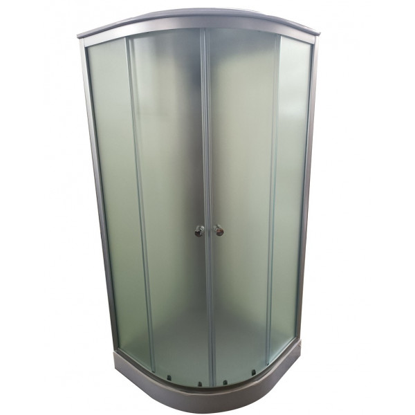 Бокс душовий без гідромасажу Mixxus STRONG SB02-90x90x215-FB SATIN з низьким піддоном (MI6886)