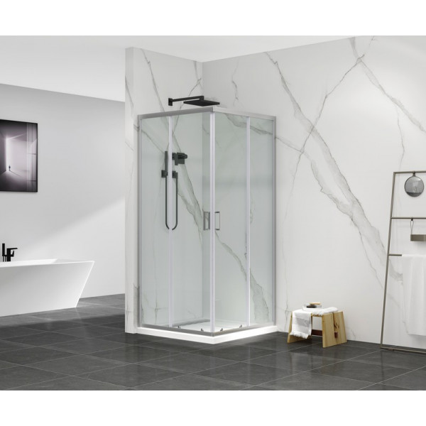 Душова кабіна без піддону Mixxus Premium DIVERSE SC02-90x90x195-TR Chrome прозоре скло 5мм (MI6861)