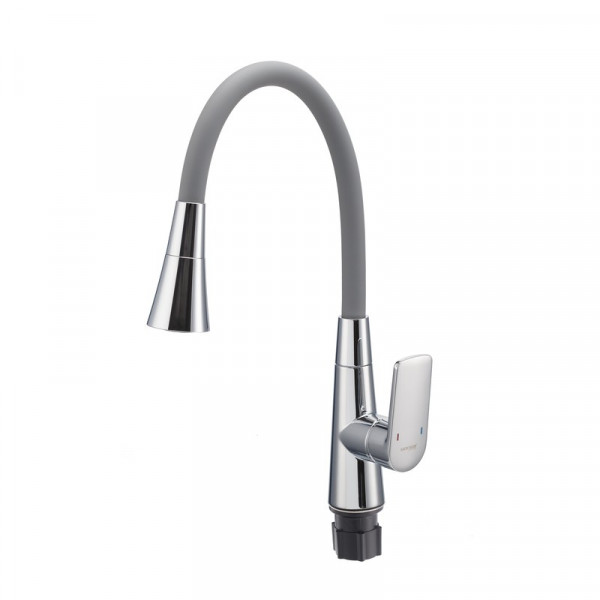 Змішувач для кухні Mixxus Premium Matis 011-T (NUT) Refl.Gray (Колір хром+силік.вилив сірий) (MI8267)