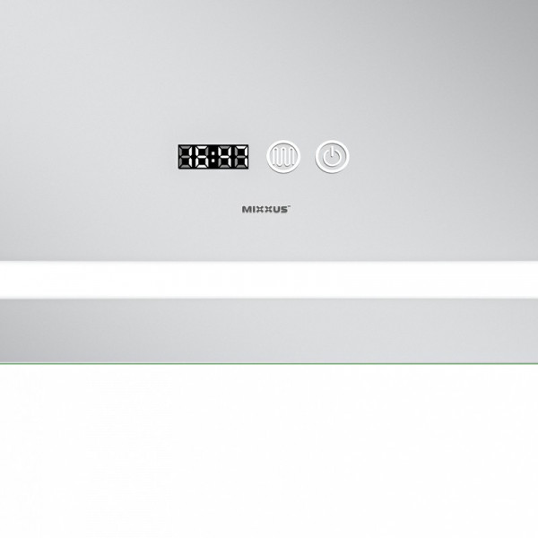 Дзеркало Mixxus Premium FLASH MR21-70x90 з Led Touch, Anti-fog, димером, регулятором яскравості, годинником (MP6618)