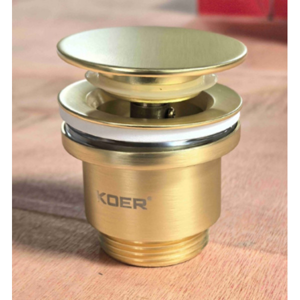 Донний клапан для раковини Koer PW-11-12 1 1/4''  універсальний (з/без перел) СLICK-СLACK (Колір зол.мат) (KR5794)