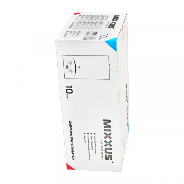 Газова колонка MIXXUS GWH-0610 BASIC GLASS димохідна 10 л/хв (панель зі скла з малюнком) (WH0027)