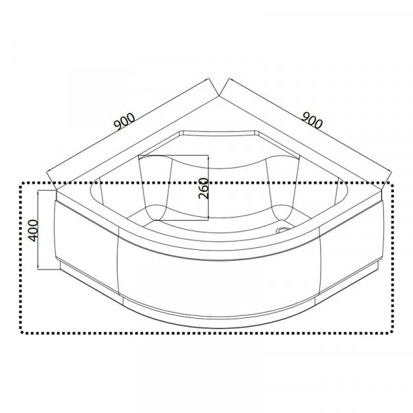Душовий піддон високий Mixxus Strong ST01-90x90x40 з сифоном напівкруглий діаметр зливу 52 мм (MI8160)