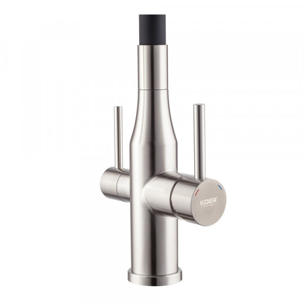 Змішувач для кухні Koer KI-72024-02 з виходом для питної води (нерж. сталь) (KR5011)