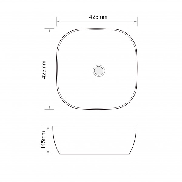 Раковина накладна MIXXUS PREMIUM DIVERSE-0105 425х425х145mm (MP6535)