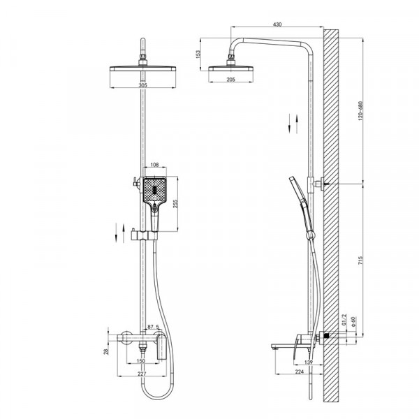 Душова колона зі змішувачем Mixxus Premium Lazar 009-J (MI8272)