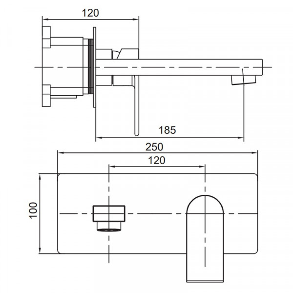 Змішувач для умивальника Koer KI-16015-02 вбудований (з нерж. сталі) (Колір нерж) (KR4783)