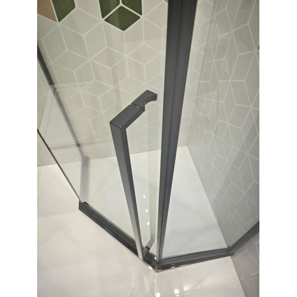 Душова кабіна без піддону Koer SR SC06-90x90x200-TR-07 прозоре скло Easy Clean 8мм, графіт (KR5366)