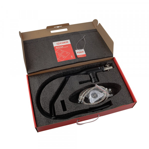 Змішувач для кухні Koer KI-70026-05 з чорним силіконовим виливом (KR5210)