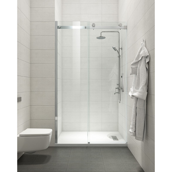 Двері в нішу Koer SR SD01-120x200-TR-02 прозоре скло Easy Clean 8мм, нікель (KR5379)