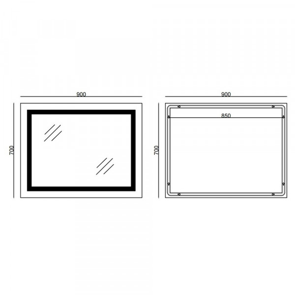 Дзеркало Mixxus WARM MR02-90x70 з Led Touch, Anti-fog, димером, регулятором яскравості, годинником (MI6673)