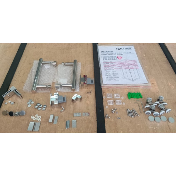 Душова кабіна без піддону Koer SR SC03-100x100x200-TR-01 прозоре скло Easy Clean 6мм, хром (KR5357)