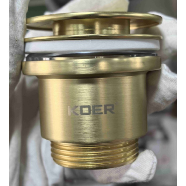 Донний клапан для раковини Koer PW-11-12 1 1/4''  універсальний (з/без перел) СLICK-СLACK (Колір зол.мат) (KR5794)