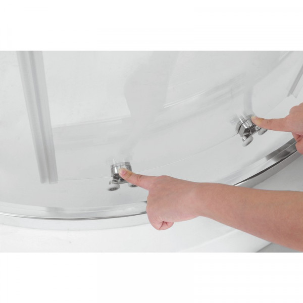 Душова кабіна без піддону Koer SR SC04-90x90x195-TR-02 прозоре скло Easy Clean 5мм SS Color (KR5682)